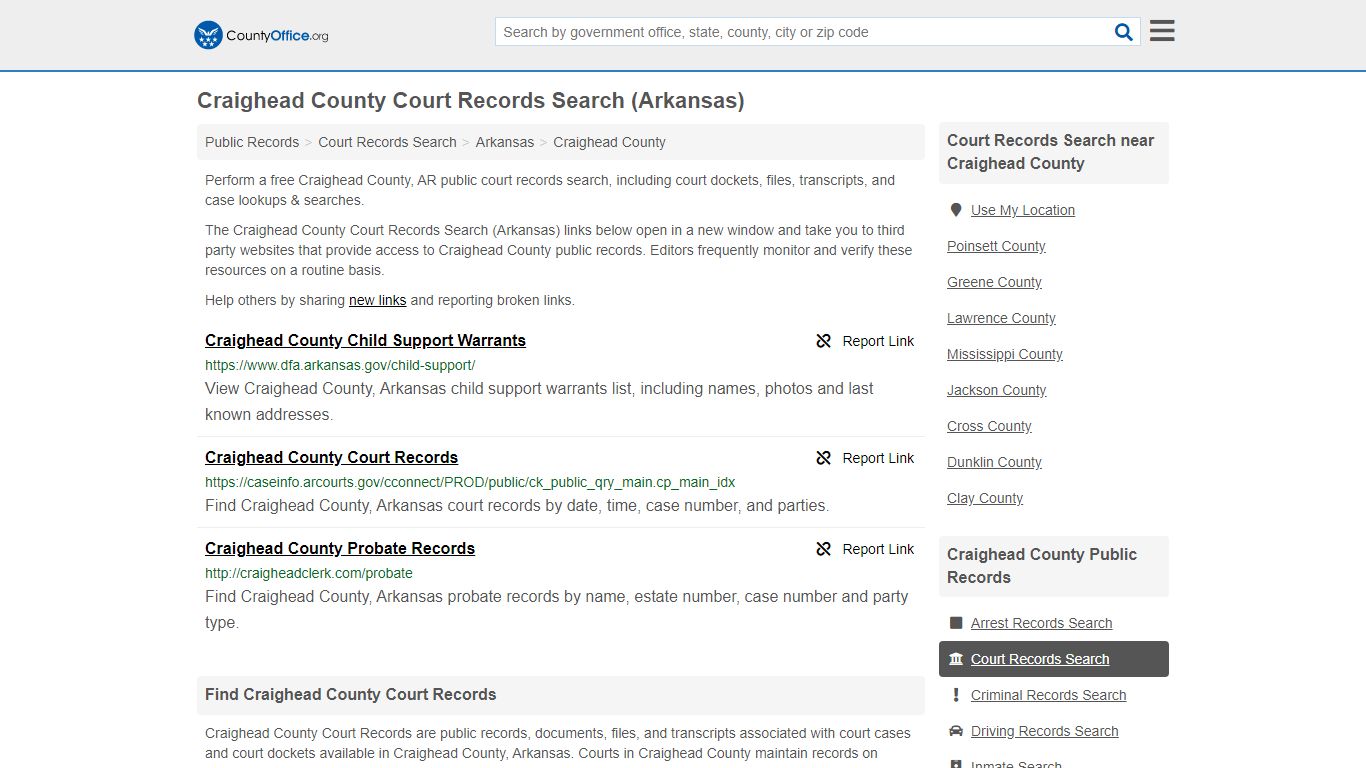 Court Records Search - Craighead County, AR (Adoptions ...
